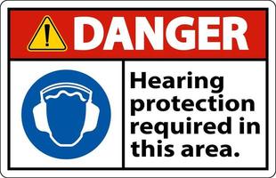 protection auditive de danger requise dans cette zone. sur fond blanc vecteur