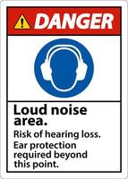 danger fort bruit zone risque de perte auditive signe vecteur