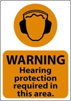 avertissement protection auditive requise dans cette zone. sur fond blanc vecteur