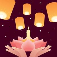 loy krathong festif traditionnel vecteur