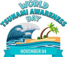 création de logo de la journée mondiale de sensibilisation au tsunami vecteur