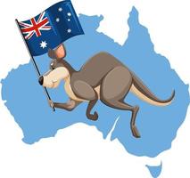 wallaby australien animal dessin animé vecteur