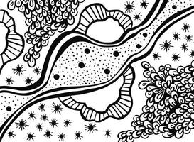 modèle sans couture de vecteur de hibou floral. impression vectorielle mignonne avec des fleurs. illustration florale en noir et blanc. illustration vectorielle