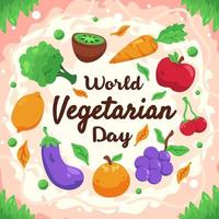 concept de la journée mondiale des végétariens vecteur