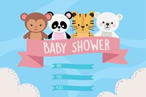 jolie carte pour baby shower vecteur