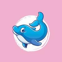 conception d'icône de dauphin mignon vecteur