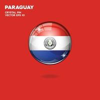 drapeau du paraguay boutons 3d vecteur