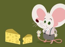 petite souris au fromage vecteur