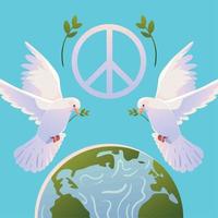 carte de voeux journée internationale de la paix vecteur