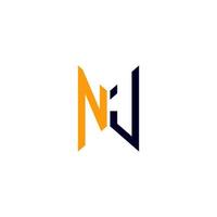 création de logo de lettre nj avec graphique vectoriel, logo nj simple et moderne. vecteur