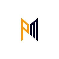 création de logo de lettre pm avec graphique vectoriel, logo pm simple et moderne. vecteur