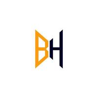 conception créative du logo bh letter avec graphique vectoriel, logo bh simple et moderne. vecteur