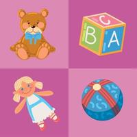 icônes de jouets pour enfants vecteur