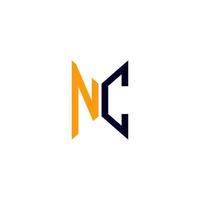 conception créative du logo de lettre nc avec graphique vectoriel, logo nc simple et moderne. vecteur