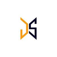 création de logo de lettre js avec graphique vectoriel, logo js simple et moderne. vecteur