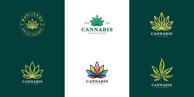 ensemble de feuilles de cannabis marijuana vecteur