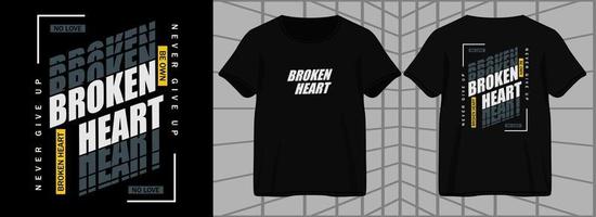 typographie de coeur brisé. design graphique esthétique pour t shirt streetwear et style urbain vecteur