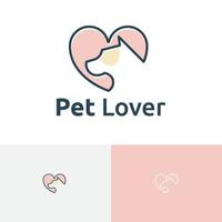 amoureux des animaux de compagnie soins aux chiens coeur d'amour vétérinaire logo vecteur