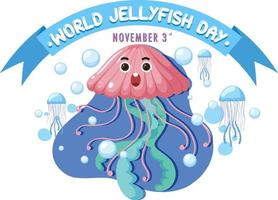 création de logo de la journée mondiale des méduses vecteur