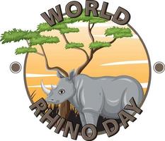 conception de bannière de la journée mondiale des rhinocéros vecteur
