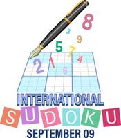 conception de bannière de la journée internationale du sudoku vecteur