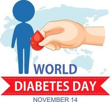 création du logo de la journée mondiale du diabète vecteur