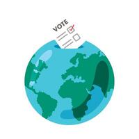 carte de vote sur la planète terre vecteur