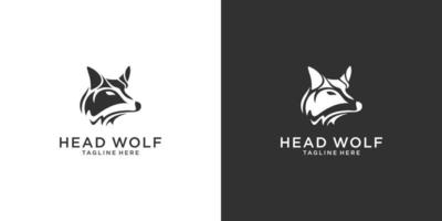 modèle de conception de logo vectoriel abstrait tête de loup.