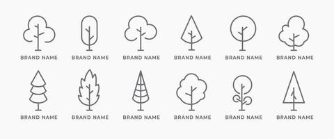 collections de logos d'arbres d'art en ligne, parfaites pour le logo ou l'image de marque de l'entreprise. vecteur