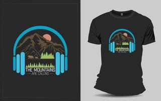 conception de t-shirt de randonnée pour voyageur vecteur