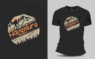 conception de t-shirt de randonnée pour voyageur vecteur