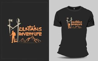 conception de t-shirt de randonnée pour voyageur vecteur