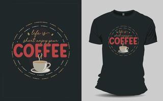 conception de tshirt café pour amateur de café vecteur