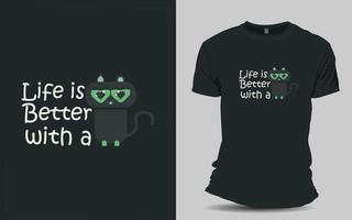 belle conception de t-shirt de chat pour votre animal de compagnie vecteur