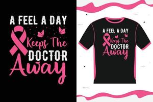 conception de t-shirt de sensibilisation au cancer du sein vecteur