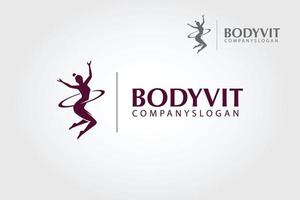 le modèle de logo vectoriel body vit. belle silhouette vectorielle utilisée pour l'entreprise, qui fait du coaching nutritionnel et de style de vie comme une approche alimentaire globale pour améliorer la santé et la composition corporelle.