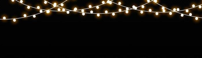 lumières de Noël isolées sur un fond transparent. guirlande lumineuse de noël.pour le nouvel an et noël. effet lumineux. illustration vectorielle. vecteur