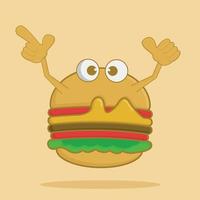 icône icône mascotte burger kawaii, adaptée à l'événement mascotte, etc. vecteur