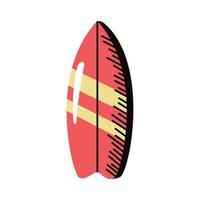 équipement de planche de surf rouge vecteur