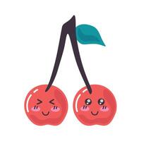 cerise kawaii fruits frais vecteur