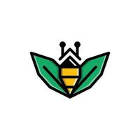 logo moderne nature géométrique abeille vecteur