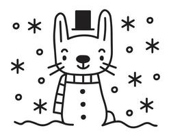 lapin de neige hiver illustration vectorielle vecteur