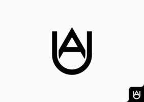lettre au ua icône plat minimaliste logo coloré noir et blanc vecteur