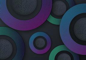 couches de chevauchement abstraites décoration de ligne de dégradé bleu et violet sur fond sombre avec espace de copie vecteur
