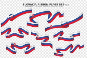 ensemble de drapeaux de ruban de slovaquie, conception d'éléments. illustration vectorielle vecteur