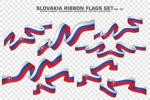 ensemble de drapeaux de ruban de slovaquie, conception d'éléments. illustration vectorielle vecteur