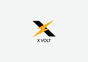 x volt abstrait x lettre création de logo tech initiale moderne vecteur