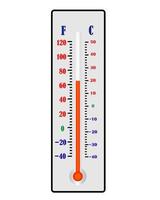 Thermomètre pour les lectures de température sur un fond blanc vecteur