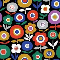 modèle sans couture avec des fleurs scandinaves vintage. vecteur