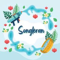 carte du festival songkran vecteur